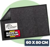 Deurmat binnen droogloopmat - 60 x 80 cm - Antraciet - 100% gerecyclede materialen - Gemaakt in België - Wasbaar - Pasper deurmatten