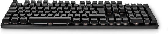 Nedis Bedraad Gaming Toetsenbord - USB Type-A - Mechanische Toetsen - LED - QWERTY - Scandinavisch - USB Gevoed - Lengte stroomkabel: 1.50 m - Gaming