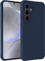 Hoesje Geschikt voor Samsung S24 Hoesje Siliconen Case Hoes - Hoes Geschikt voor Samsung Galaxy S24 Hoes Cover Case - Donkerblauw.