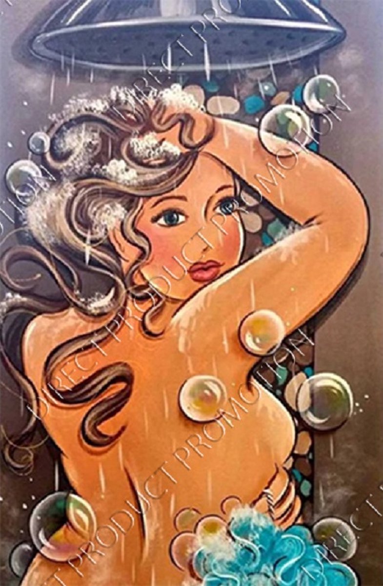SHEN Hua Diamond Painting Set 40x50cm Dikke Dame onder de douche Full size ronde steentjes