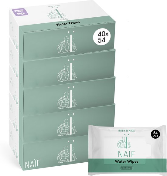 Naïf - XL Water Billendoekjes - 2.160 doekjes (40 stuks 54 doekjes)