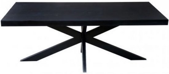 Zita Home - rechthoekige eettafel - volledig zwart 220x100cm massiefhout matrix poot