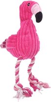Hondenspeelgoed Flamingo - knuffel - pluche - geluid - stevig - roze - hondenknuffel - 30 cm