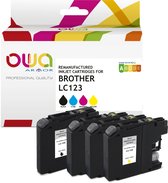 OWA inkjet BROTHER LC123 B, LC123 C, LC123 M, LC123 Y - refurbished original BROTHER cartridge - 1x Zwart, 1x Cyaan, 1x Magenta, 1x Geel