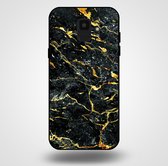 Smartphonica Telefoonhoesje voor Samsung Galaxy A6 2018 met marmer opdruk - TPU backcover case marble design - Goud Zwart / Back Cover geschikt voor Samsung Galaxy A6 2018