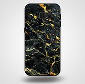 Smartphonica Telefoonhoesje voor Samsung Galaxy S7 Edge met marmer opdruk - TPU backcover case marble design - Goud Zwart / Back Cover geschikt voor Samsung Galaxy S7 Edge