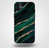 Smartphonica Telefoonhoesje voor Samsung Galaxy A04 met marmer opdruk - TPU backcover case marble design - Groen Goud / Back Cover geschikt voor Samsung Galaxy A04