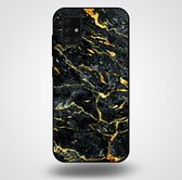 Smartphonica Telefoonhoesje voor Samsung Galaxy A51 5G met marmer opdruk - TPU backcover case marble design - Goud Zwart / Back Cover geschikt voor Samsung Galaxy A51 5G