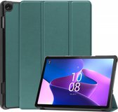 Tablet Hoes geschikt voor de Lenovo Tab M10 Gen 3 | Book Case met Standaard | Kunstlederen Beschermhoes | Tri-fold | Groen