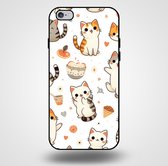 Smartphonica Telefoonhoesje voor iPhone 6/6s met katten opdruk - TPU backcover case katten design / Back Cover geschikt voor Apple iPhone 6/6s