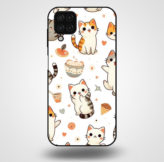 Smartphonica Phone Case pour Samsung Galaxy A12 avec imprimé chat - TPU Back Cover Case Cat Design / Back Cover adapté pour Samsung Galaxy A12