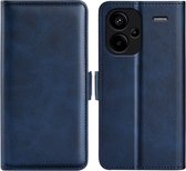 Xiaomi Redmi Note 13 Pro Plus Hoesje - MobyDefend Luxe Wallet Book Case (Sluiting Zijkant) - Blauw - GSM Hoesje - Telefoonhoesje Geschikt Voor -