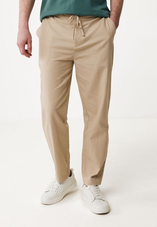 ETHAN Basic Linen Broek Mannen - Zand - Maat L