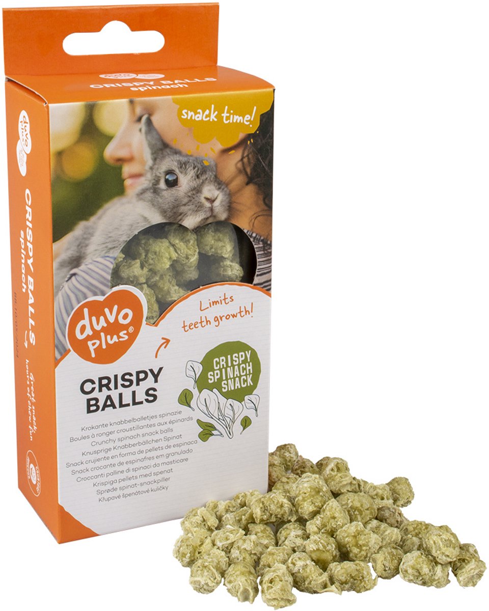 Duvoplus - Knaagdierensnack - Knaagdier - Krokante Knabbelballetjes Spinazie 50g Groen - 1st
