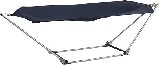 Campart Hangmat BE-0640 - Opvouwbaar en lichtgewicht - Draagvermogen 150 kilo - inclusief Opbergtas - Blauw