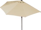 Bol.com EASYmaxx Parasol | halfrond UV-bescherming met handslinger | voor balkon terras tuin | 270 x 140 cm beige aanbieding