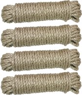 AMIG Touw - 4x - 10 meter - D6mm - sisal - 130kg - natuurlijke vezels - decoraties - tuinieren