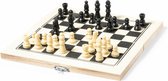 Reis schaakspel opklapbaar bord - hout - 21 x 21 cm - spelletjes schaken