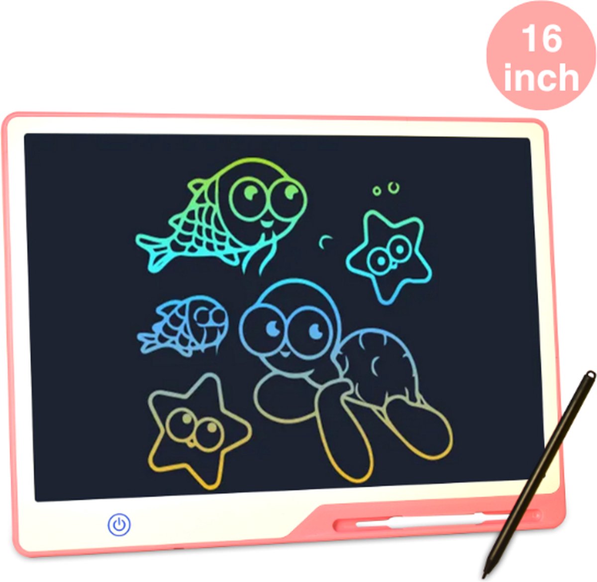 Tekenbord kinderen Kiraal - Tekentablet - LCD Tekentablet kinderen - Grafische tablet kinderen - Kindertablet Roze - 16 inch