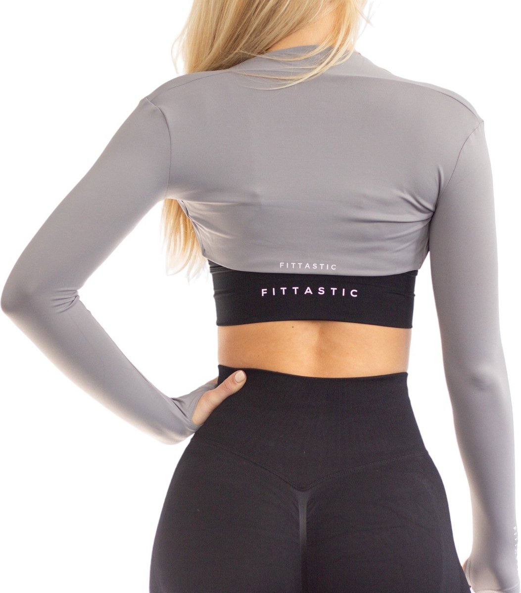Fittasstic Sportswear Bolero Top Gray (Beschikbaar in verschillende maten)