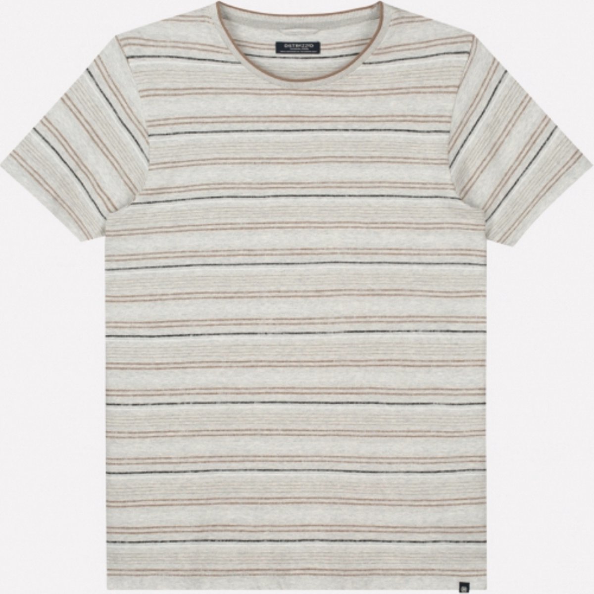Dstrezzed T-shirt Strepen Lichtgrijs - Maat XXL - Heren - Casual T-shirts