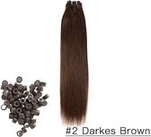 Weft Extensions |Weave Extensions | 16inch - 40 cm | #2 - Donkerbruin |50Gram