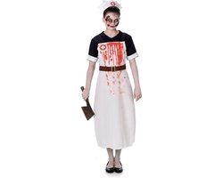 Karnival Costumes Zombie Verpleegster Halloween Kostuum Dames Halloween Kostuum Volwassenen Carnavalskleding Dames Carnaval - Polyester - Maat XS - 3-Delig Jurk/Hoed/Riem