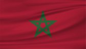 Partychimp Marrokaanse Vlag Marrokko - 90x150 Cm - Polyester - Rood/groen