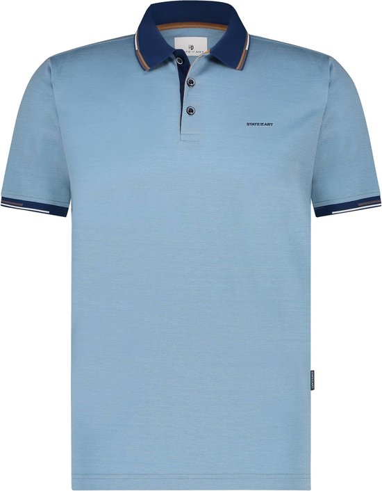State of Art - Pique Polo Bleu Clair - Coupe moderne - Polo Homme Taille L