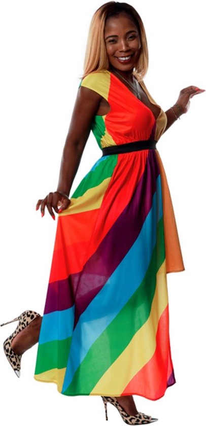 Karnival Costumes Pride Lange Jurk Dames Carnavalskleding Dames Foute Party Carnaval Verkleedkleren Volwassenen Regenboog Gay Pride LHBTI - Polyester - Maat XL