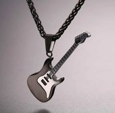 Ketting met hanger gitaar zwart