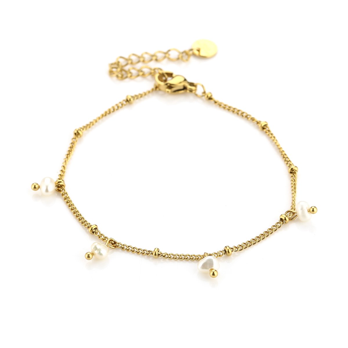 armband met pareltjes goud- JE14246