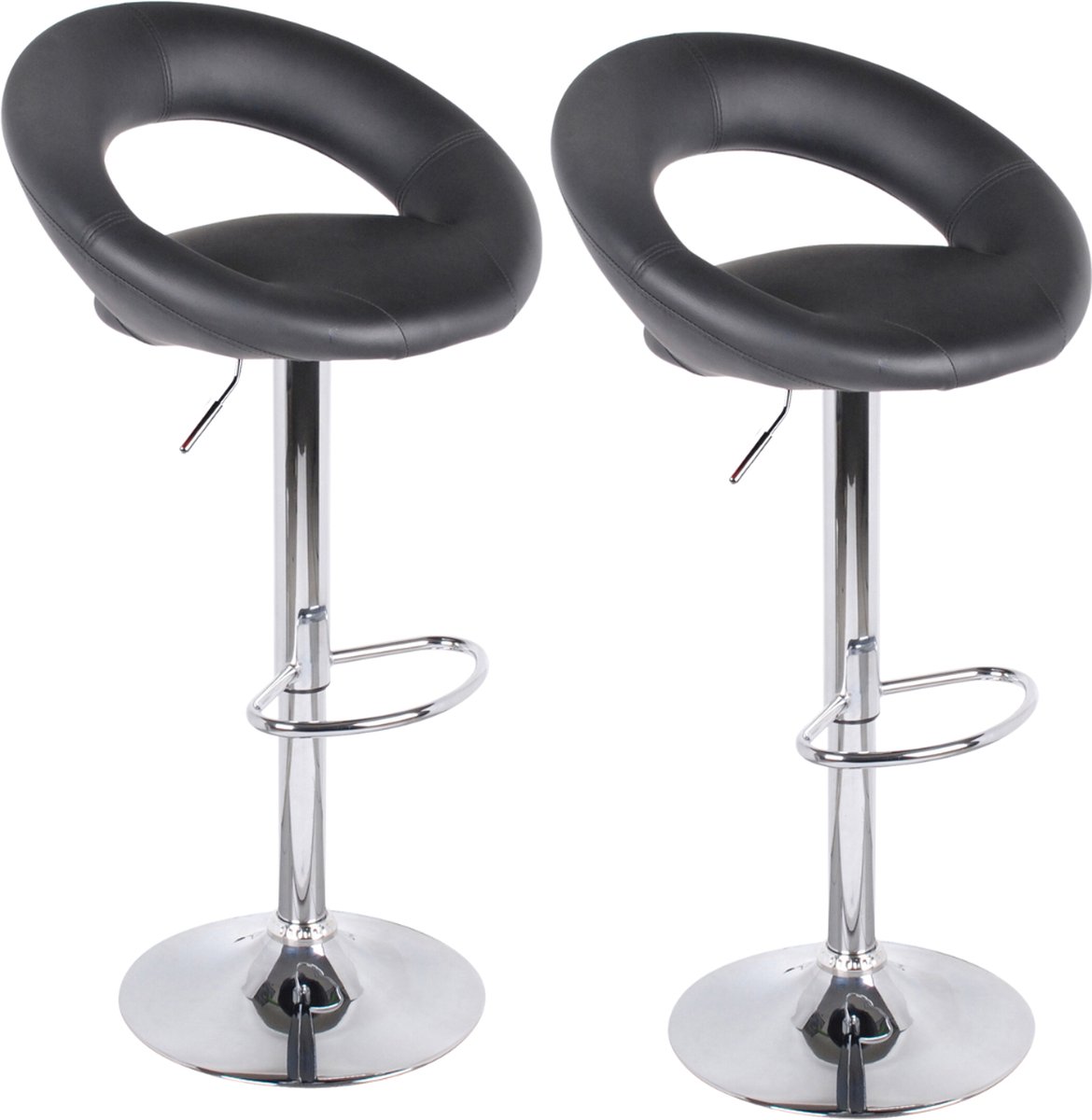 Urban Living "WE LOVE" SET VAN 2 BARSTOELEN IN ZWART PU