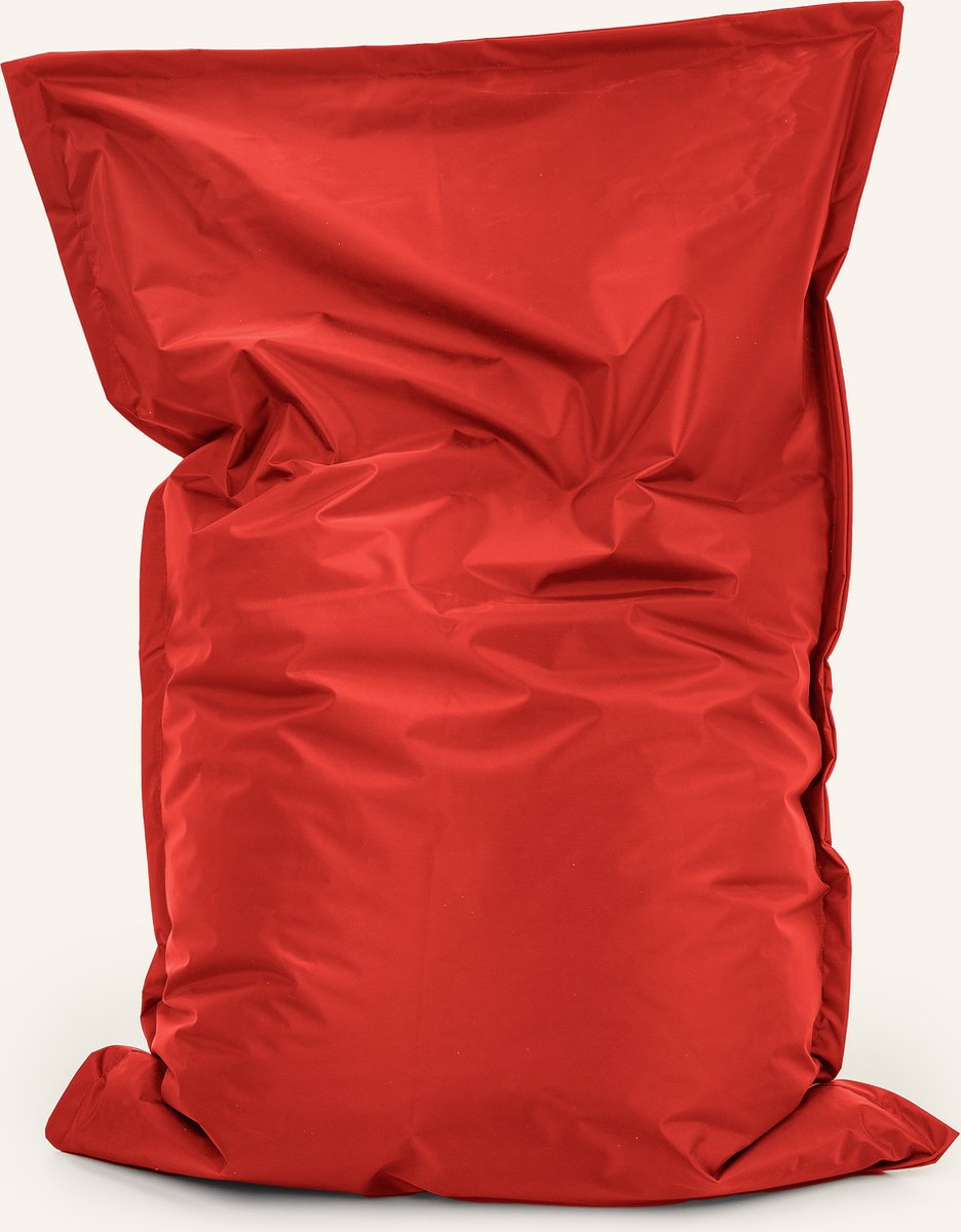 Drop & Sit - zitzak/zitkussen - robuust nylon - rood - 100 X 150 cm - voor binnen en buiten - verkrijgbaar in verschillende kleuren