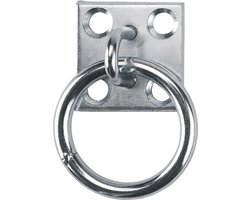 Excellent stal aanbind/vastzet ring - Voor een stabiele montage aan stenen muur of boxwand - Gegalvaniseerd staal - Zilver