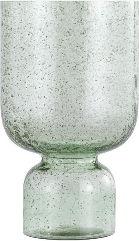 PTMD Windlicht Laurynn - 18x18x30 cm - Glas - Groen