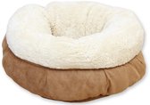 All For Paws Donut Bed – Kattenmand – Biedt warmte en comfort voor katten of kleine honden – Ø 45cm – Beige – Wasbaar met de hand