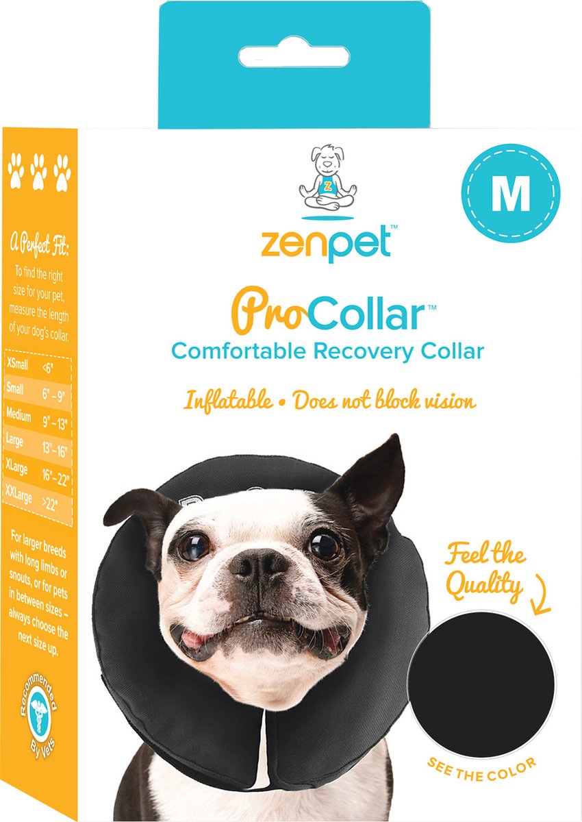 Zenpet ProCollar Hondenkraag S - Nek omtrek 15.2 tot 22.9cm – Doorzichtige hondenkraag – Beschermkraag hond – Hondenkap – Plastic Hondenkraag - Beschermkap - Geschikt voor Kleine Honden – Zwart