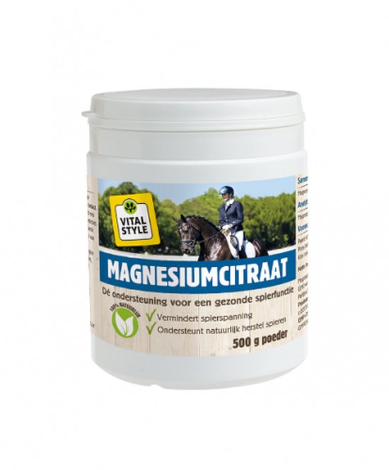 VITALstyle Magnesium Citraat - Paarden Supplement - Dé Ondersteuning Van De Spierfunctie - 500 g