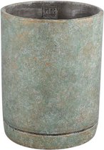 PTMD Bloempot Vik - 20x20x25 cm - Cement - Turquoise