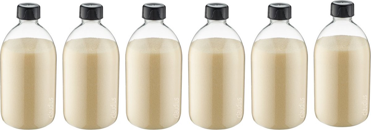 Goedkoopste Scrubzout Vanille - 650 gram - Fles met zwarte dop - set van 6 stuks - Hydraterende Lichaamsscrub