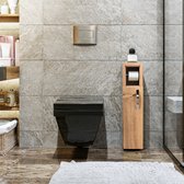 Toiletrol houder Årjäng toiletkast 65x15x12 cm houtkleurig