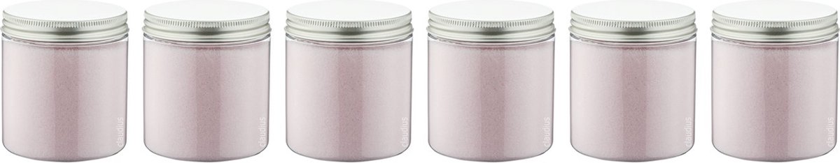 Goedkoopste Scrubzout Rozen - 300 gram - Pot met aluminium deksel - set van 6 stuks - Hydraterende Lichaamsscrub