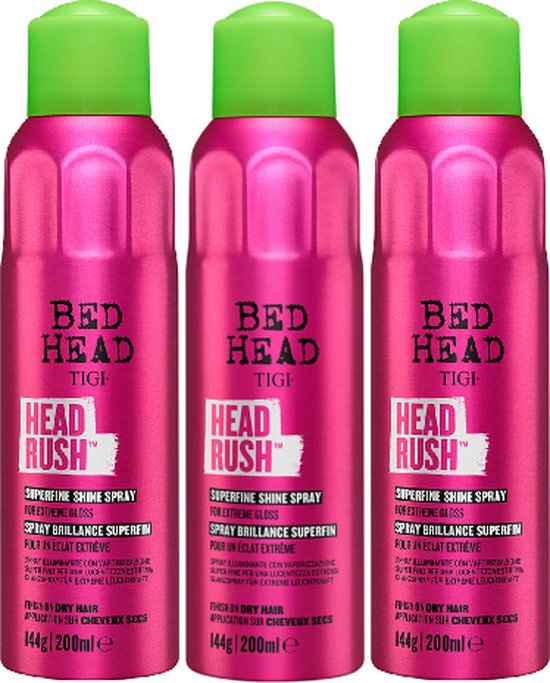 Bed Head by TIGI - Headrush - Haarspray - Voor een extra schijn - Glanzend Haar - voordeelverpakking - 3 x 200ml