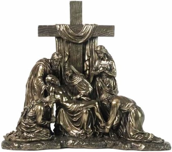 Statue Veronese Design - Jésus retiré de la croix sur le Golgotha ​​​​- Très détaillé - Bronze - (hxlxp) environ 26 cm x 30 cm x 15 cm