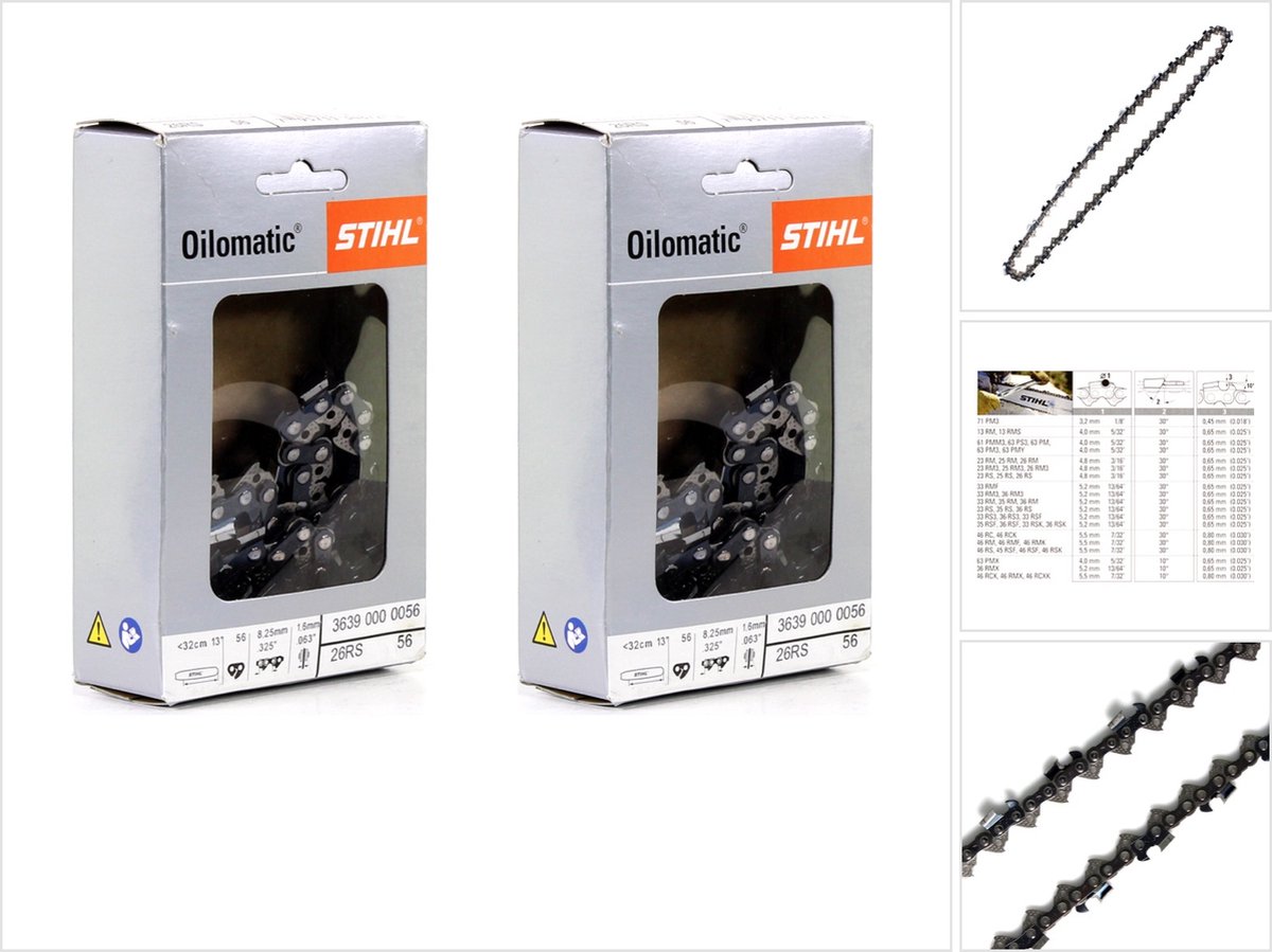 STIHL Oilomatic zaagketting 2 stuks 325" 1,6 mm 32 cm Rapid Super ( 3639 000 0056 )