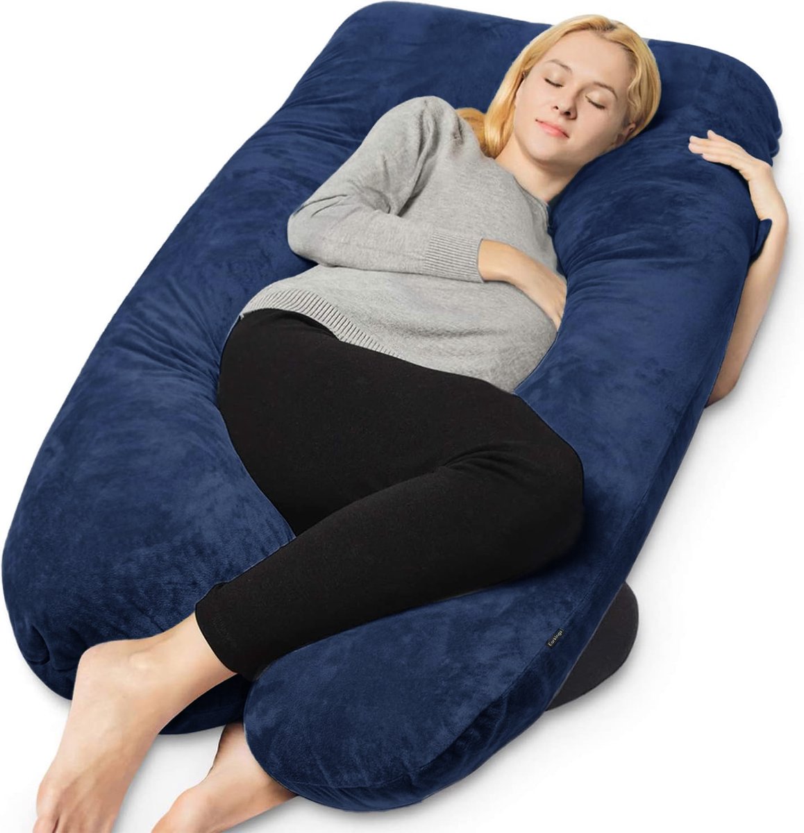Goedkoopste Earkings Zwangerschapskussen Zijslaapkussen 140x80cm U-vorm met Afneembare hoes - Body Pillow blauw