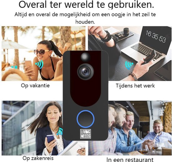 Living Needs Draadloze Deurbel - HD Video Deurbel - Deurbel met Camera - 1080P HD. van Living Needs — afbeelding 4