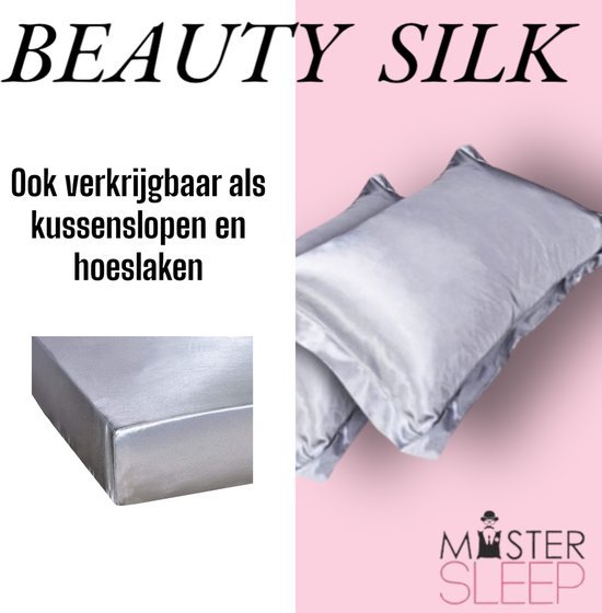 Beauty Silk Dekbedovertrek - 140x200/220 - Glans Satijn - Choco van Decoways — afbeelding 4