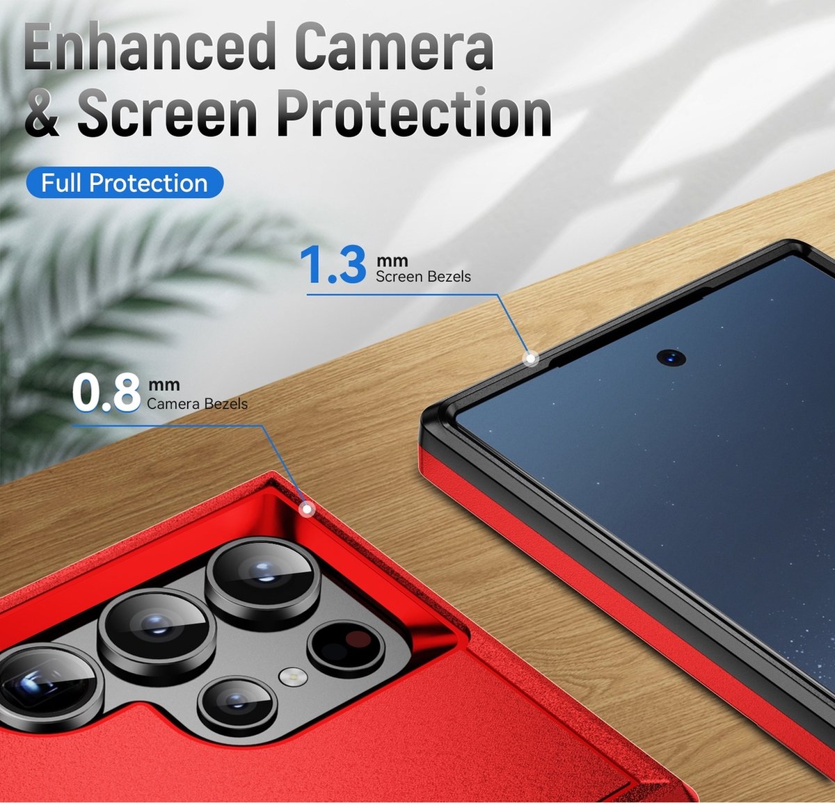 Mobigear Hoesje geschikt voor Samsung Galaxy S24 Ultra Telefoonhoesje Hardcase | Mobigear Heavy Armor Backcover Shockproof | Schokbestendig Galaxy S24 Ultra Telefoonhoesje | Anti Shock Proof - Rood